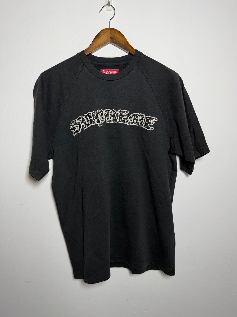 Supreme Rhinestone Raglan Short-Sleeve Top